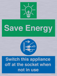 Save Energy, Switch this appliance off at the socket when not in use